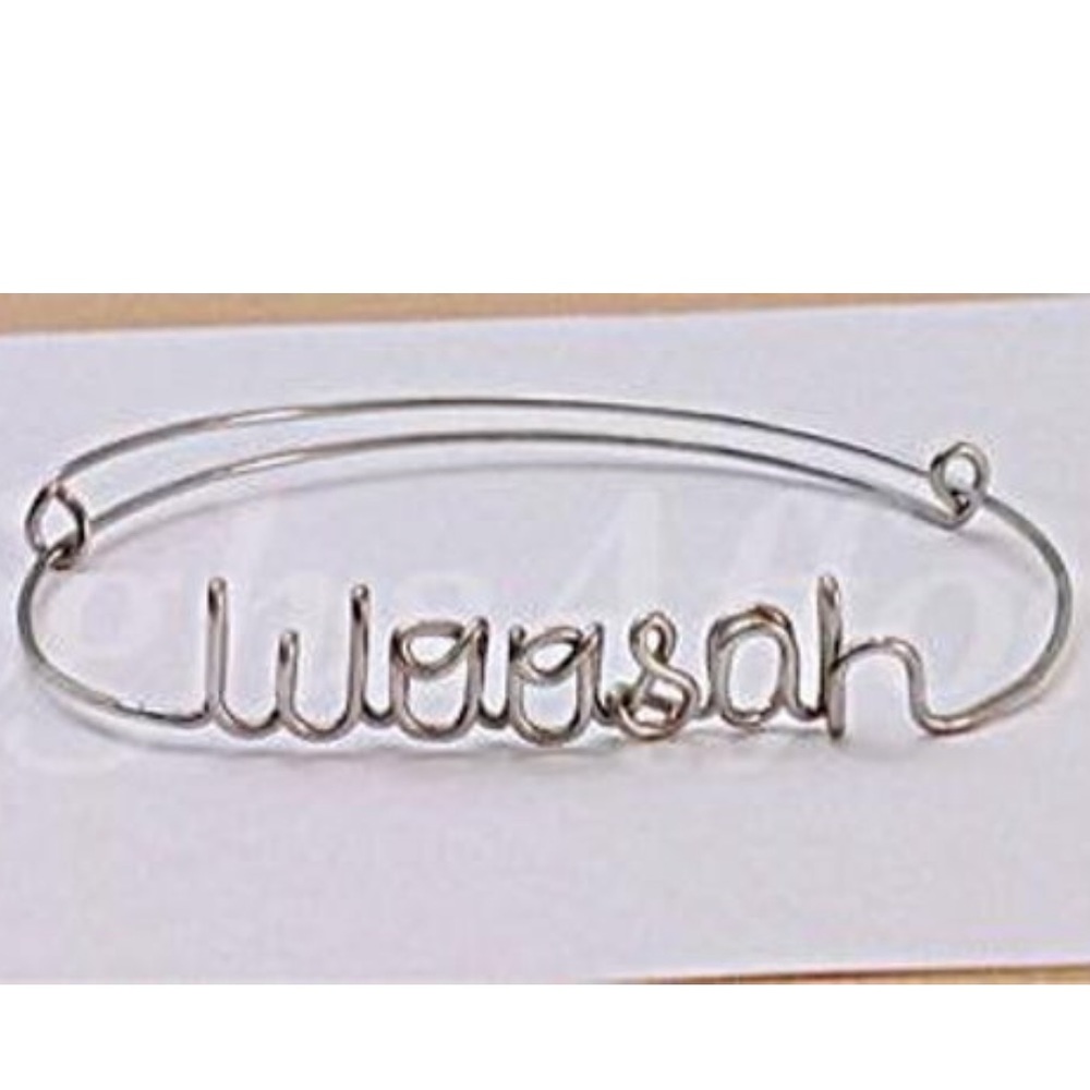Handmade Custom Wire “Woosah” Bracelet - Picture 2 of 4